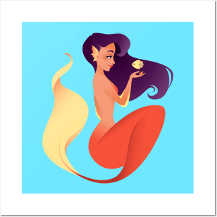 Cute mermaid Posters and Art